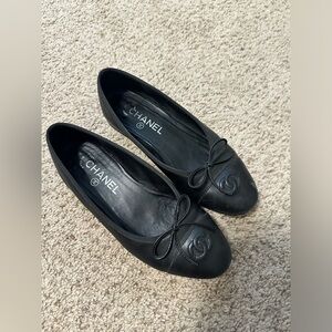 Chanel ballet flats black lambskin